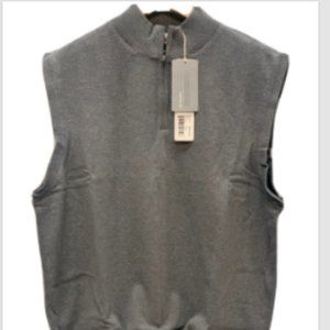 Cutter & Bucks Mens Gray Vest Size Small 1/4 Zip High Neck - Lining  Measurement
